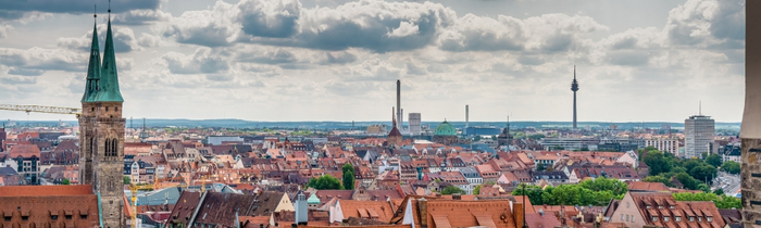 Ein Blick in Vogelperspektive auf Nürnberg 
