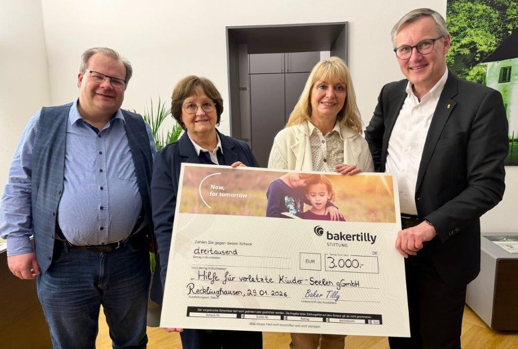 Baker Tilly Stiftung spendet an den Verein „Hilfe für verletzte Kinderseelen“