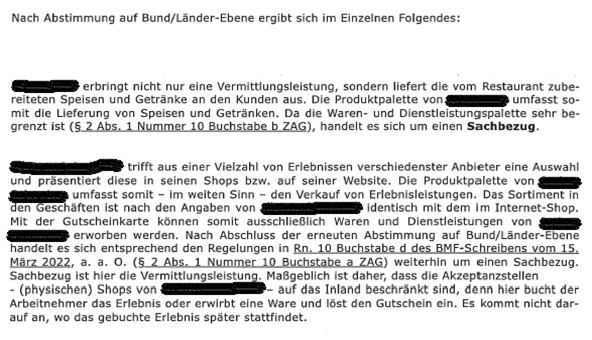 Verfügung Länderfinanzverwaltung Gutscheinanbieter