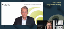 Bild in Bild: Vor dunkelblauem Hintergrund sind Porträtfotos von Dr. Christian Teuber und Markus Plettendorf zu sehen. Sie sind per Videokonferenz miteinanden verbunden.
