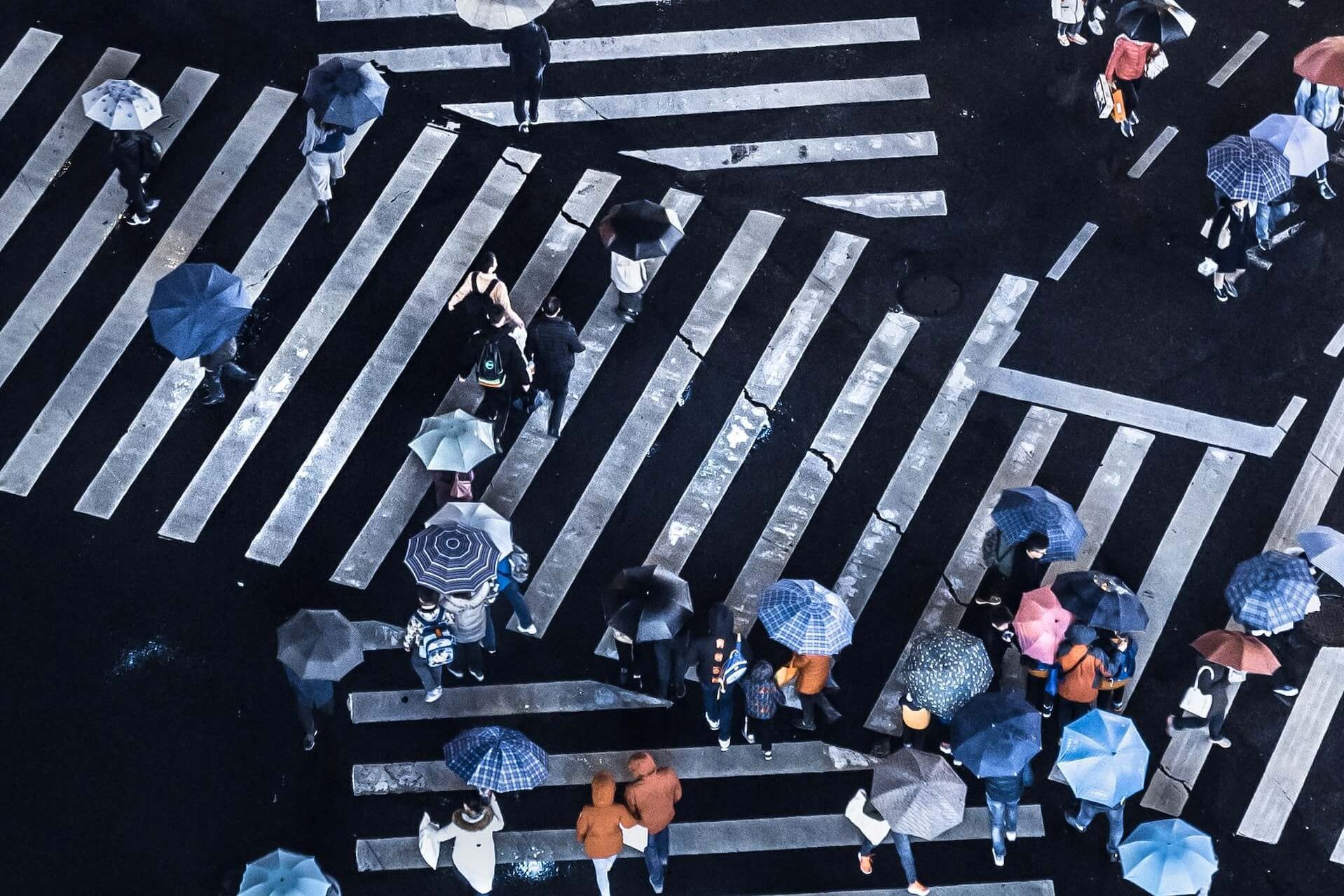 People Walking Zebra Crossing