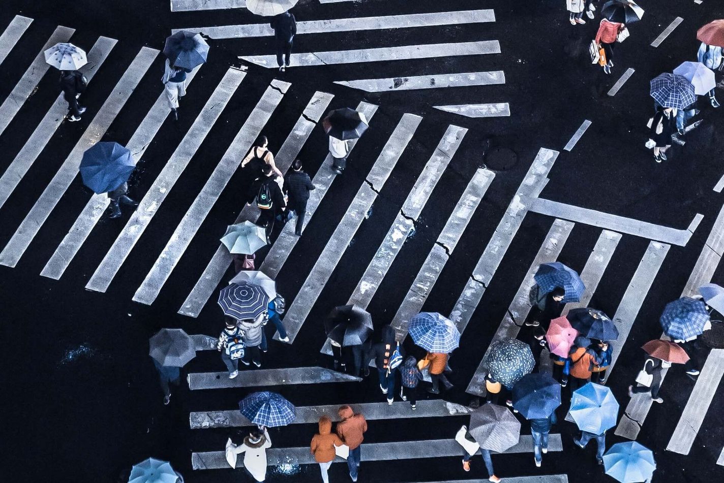 People Walking Zebra Crossing