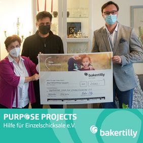 Baker Tilly Stiftung unterstützt Initiative Hilfe für Einzelschicksale international e.V. mit 2.500 Euro